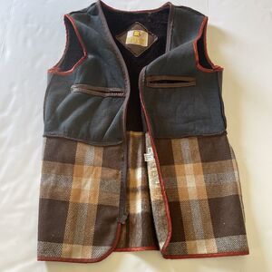 Vtg Bermans Vest Men Sz 42 L Dry Clean Leather Expert Inside For A Jacket Zip